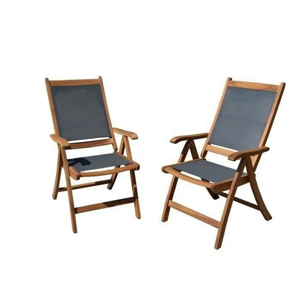 Chaise de jardin bois d acacia textile gris 2 unites 59 x 45 5 x 75 5 cm _6444. DIAYTAR SENEGAL - Là où Chaque Clic Compte. Parcourez notre boutique en ligne et laissez-vous guider vers des trouvailles uniques qui enrichiront votre quotidien.