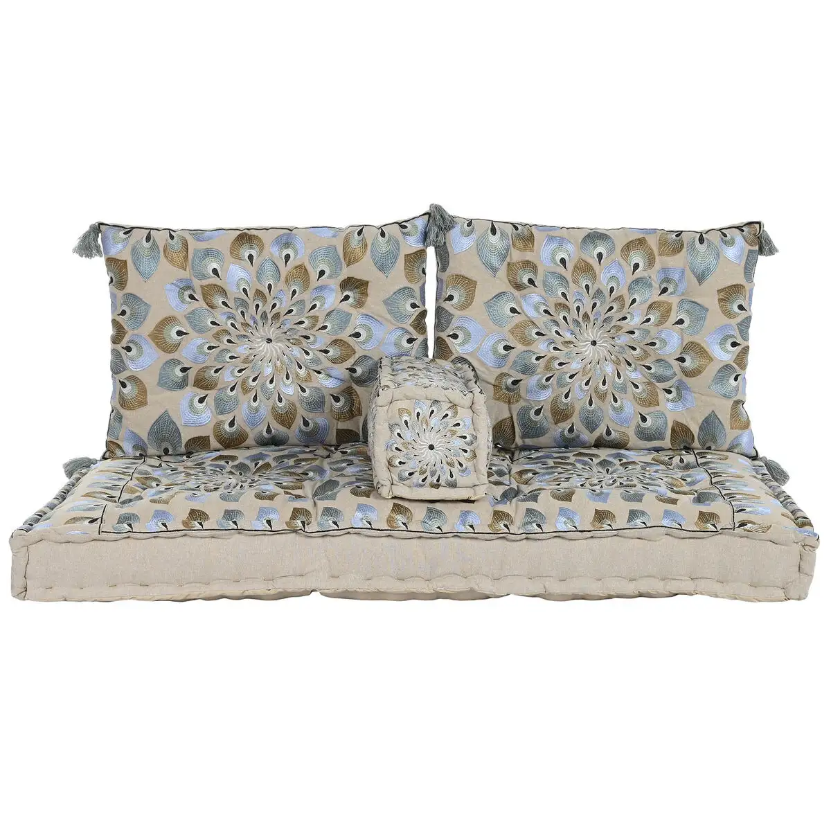 Chaise de jardin dkd home decor bleu beige 155 x 76 x 65 cm 150 x 76 x 20 cm_9211. DIAYTAR SENEGAL - Où Chaque Achat Raconte une Histoire. Parcourez notre boutique en ligne pour trouver des articles qui évoquent le savoir-faire et la tradition du Sénégal.