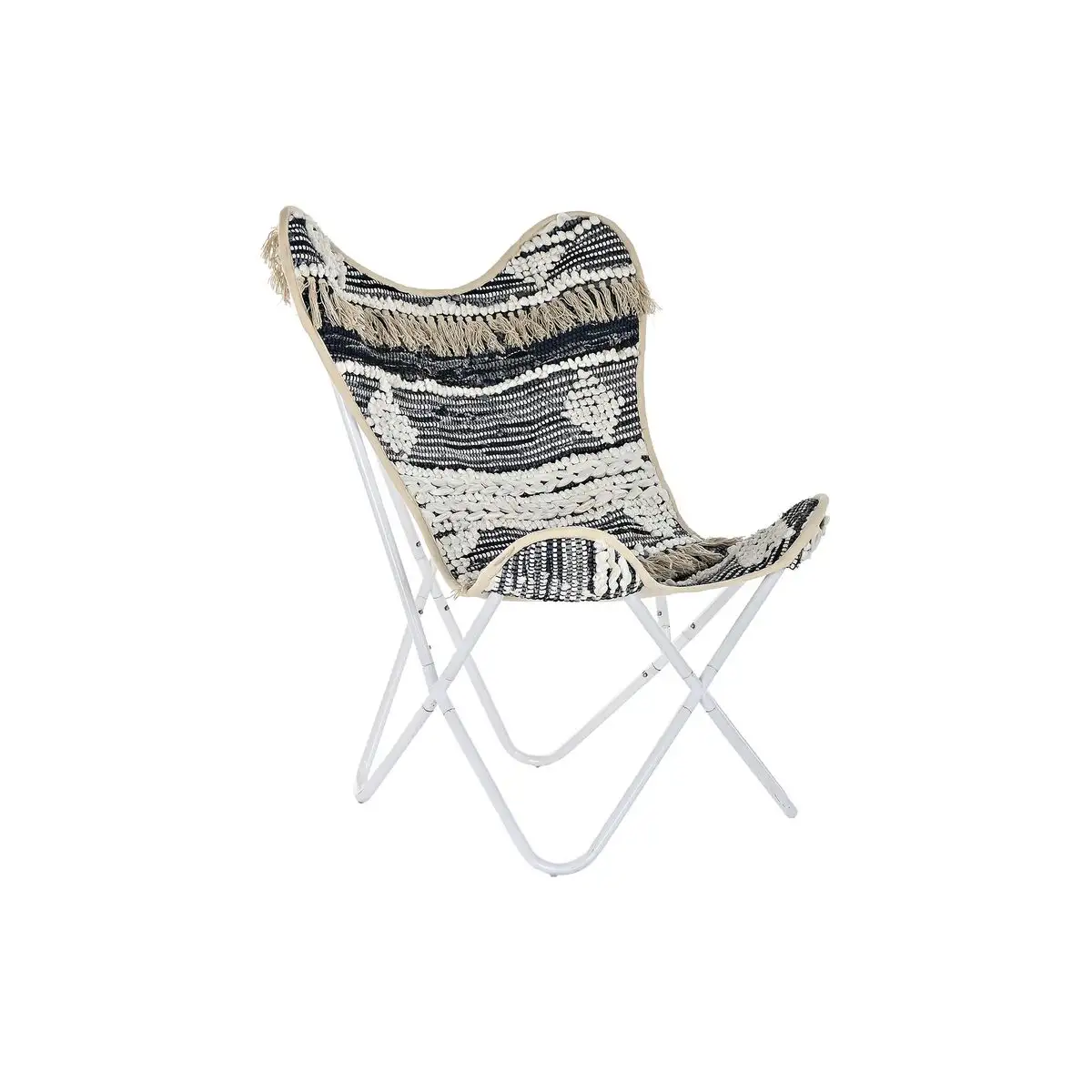 Chaise de jardin dkd home decor noir coton blanc fer 74 x 65 x 90 cm _4502. DIAYTAR SENEGAL - Votre Destinée Shopping Personnalisée. Plongez dans notre boutique en ligne et créez votre propre expérience de shopping en choisissant parmi nos produits variés.