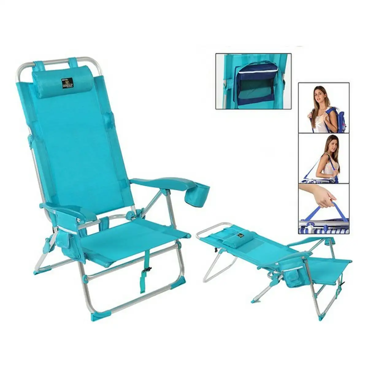 Chaise de plage aluminium bleu 74 x 61 x 31 cm _3853. Bienvenue sur DIAYTAR SENEGAL - Là où le Shopping Devient une Aventure. Explorez notre catalogue et dénichez des trésors qui élargiront votre horizon shopping.