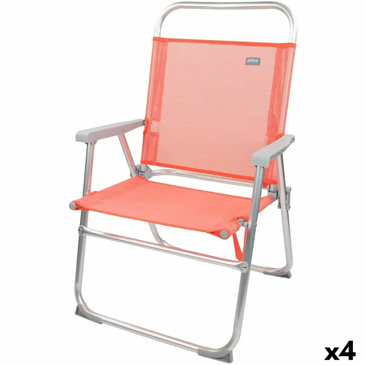 Chaise pliante aktive flamingo corail 48 x 88 x 50 cm 4 unites _9335. DIAYTAR SENEGAL - Où Choisir est un Plaisir Responsable. Parcourez notre catalogue et choisissez des produits qui incarnent notre engagement envers des pratiques durables et éthiques.