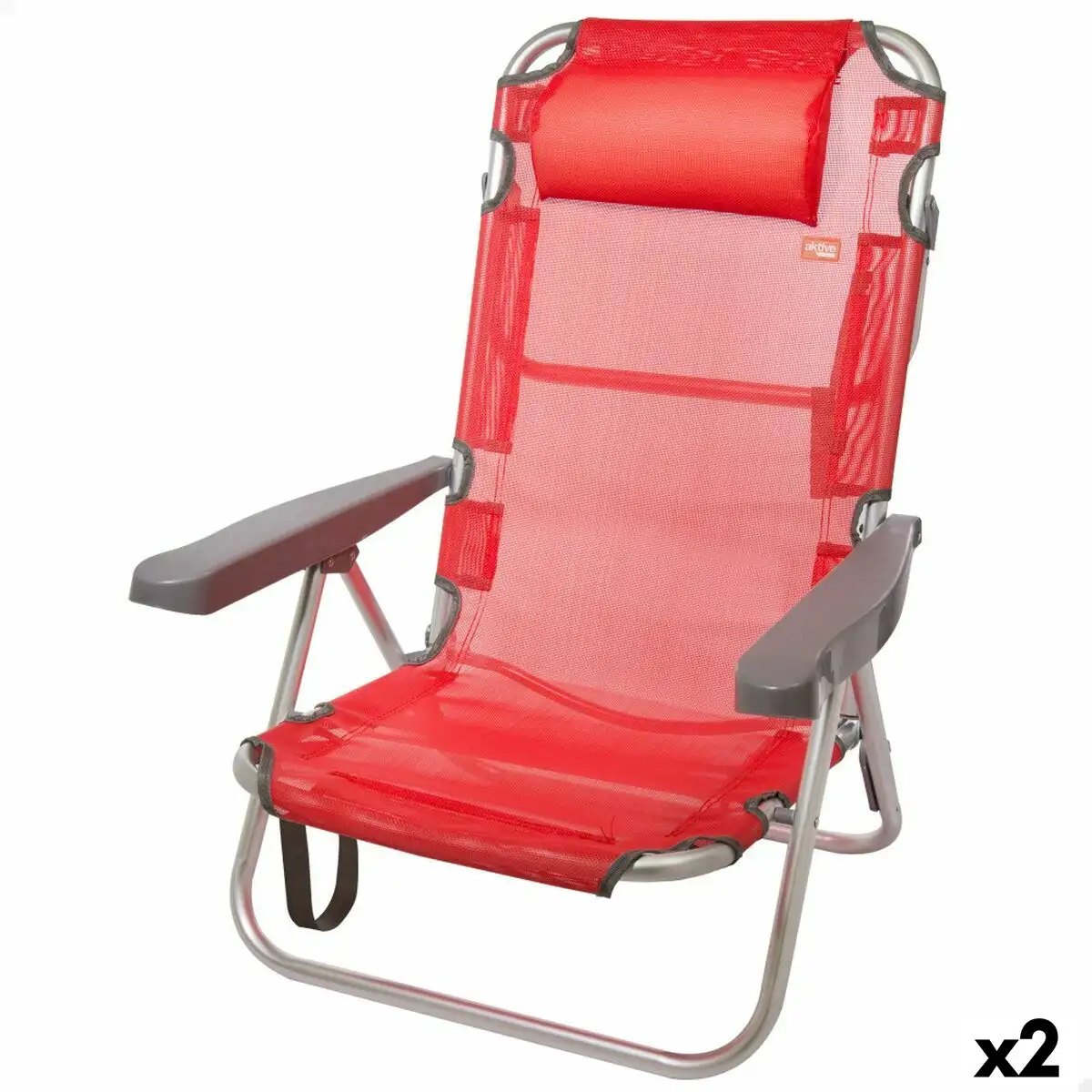 Chaise pliante avec repose tete aktive menorca rouge 48 x 84 x 46 cm 2 unites _9928. DIAYTAR SENEGAL - Là où la Qualité est Non Négociable. Parcourez notre boutique en ligne pour découvrir des produits qui incarnent le raffinement et l'excellence du Sénégal.