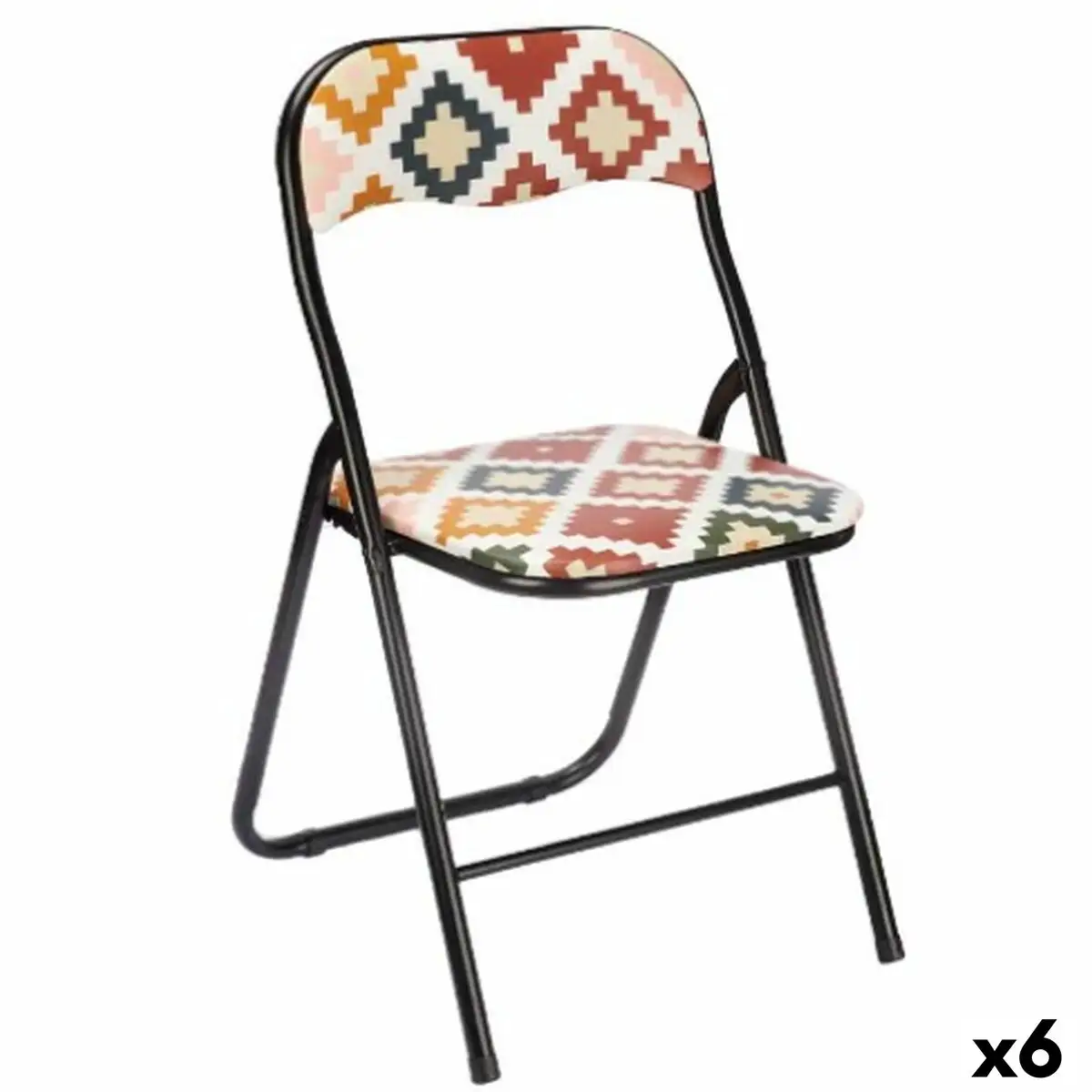 Chaise pliante boho chic noir pvc metal 43 x 46 x 78 cm 6 unites _3323. DIAYTAR SENEGAL - L'Art de Magasiner sans Frontières. Parcourez notre vaste sélection d'articles et trouvez tout ce dont vous avez besoin, du chic à l'authentique, du moderne au traditionnel.