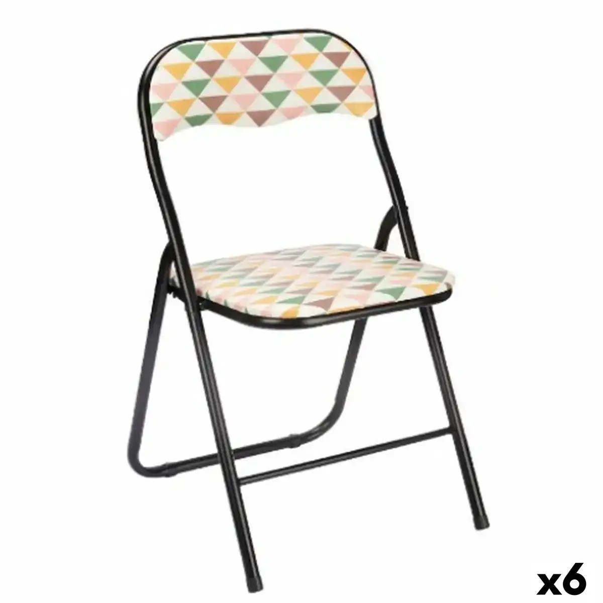 Chaise pliante geometric noir pvc metal 43 x 46 x 78 cm 6 unites _7267. DIAYTAR SENEGAL - Là où Choisir est une Célébration de l'Artisanat. Explorez notre gamme variée et choisissez des produits qui incarnent la tradition et le talent des artisans du Sénégal.