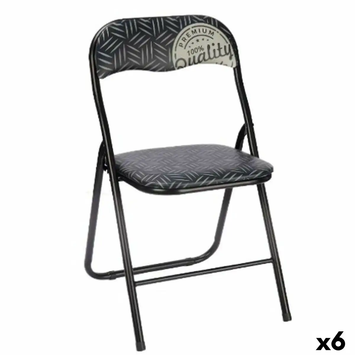 Chaise pliante quality noir gris pvc metal 43 x 46 x 78 cm 6 unites _7755. Bienvenue chez DIAYTAR SENEGAL - Où le Shopping Rencontre la Qualité. Explorez notre sélection soigneusement conçue et trouvez des produits qui définissent le luxe abordable.