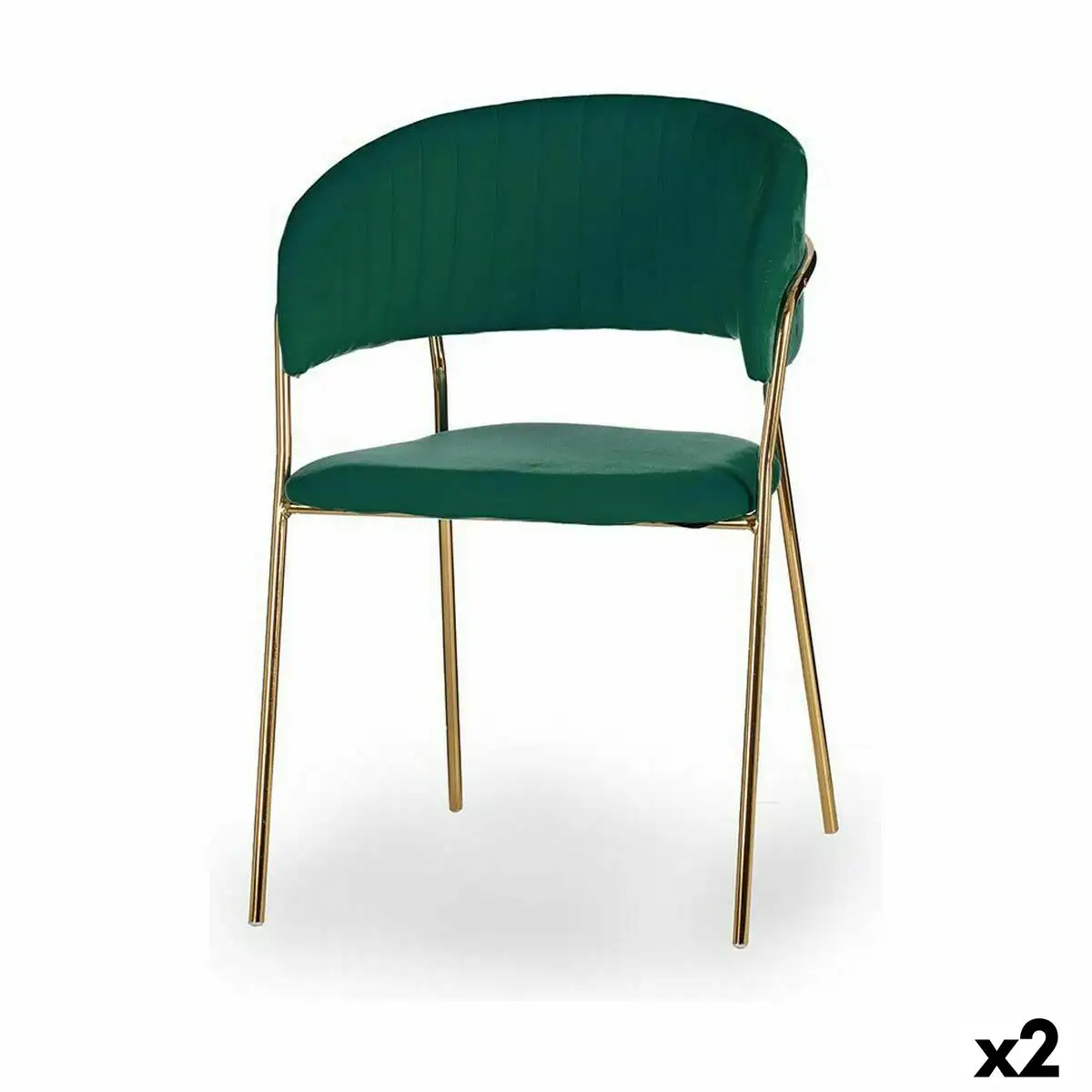 Chaise vert dore fer 49 x 80 5 x 53 cm 2 unites _1273. DIAYTAR SENEGAL - Là où Chaque Achat a du Sens. Explorez notre gamme et choisissez des produits qui racontent une histoire, votre histoire.