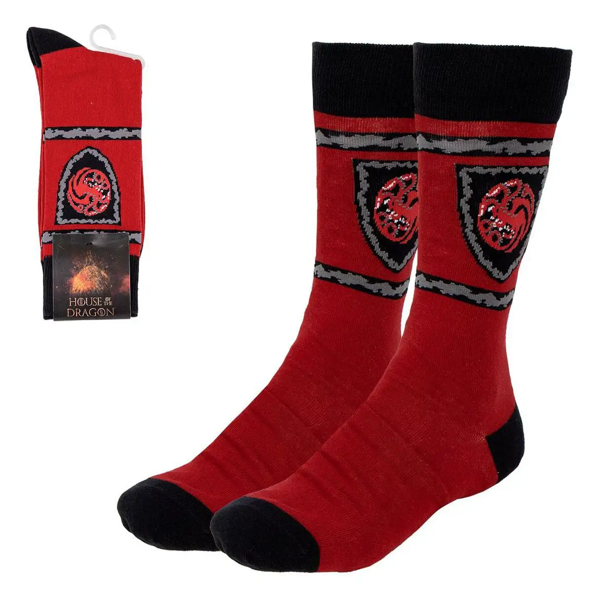 Chaussettes house of dragon targaryen rouge_9773. Bienvenue chez DIAYTAR SENEGAL - Où Chaque Produit a son Histoire. Découvrez notre sélection unique et trouvez des articles qui racontent la richesse culturelle et artistique du Sénégal.