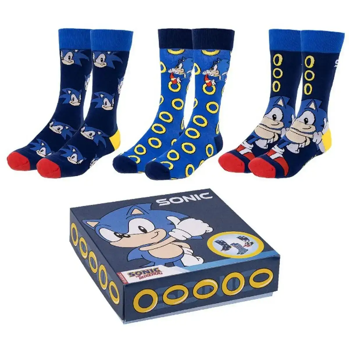 Chaussettes sonic 36 41 3 pieces_9197. DIAYTAR SENEGAL - Votre Destination Shopping de Choix. Explorez notre boutique en ligne et découvrez des trésors qui reflètent votre style et votre passion pour l'authenticité.