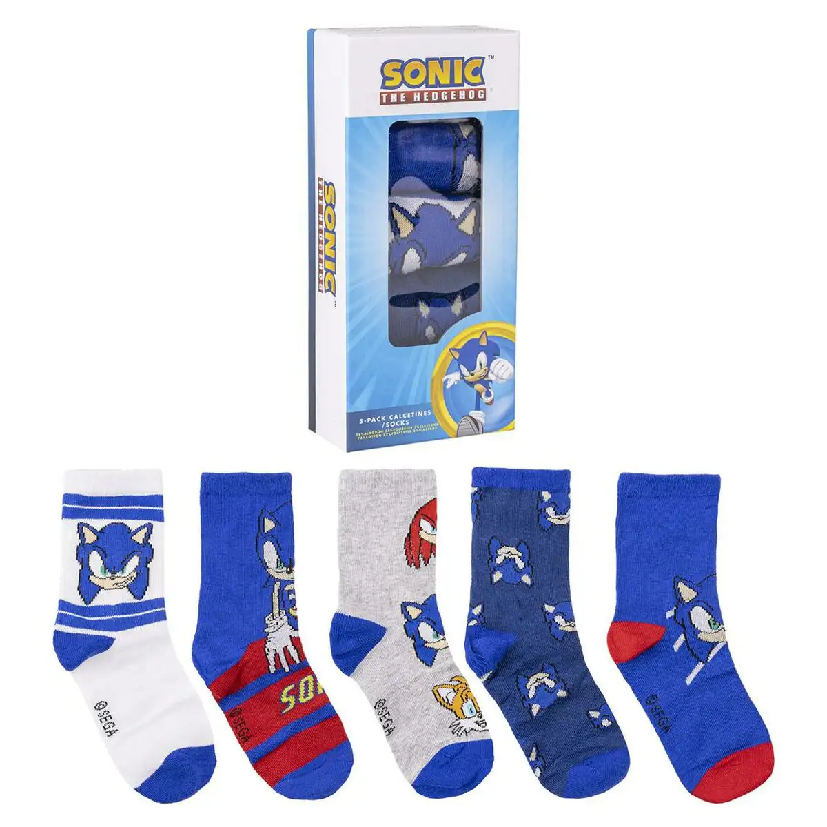 Chaussettes sonic 5 pieces_8720. DIAYTAR SENEGAL - Où la Tradition Renouvelée Rencontre l'Innovation. Explorez notre gamme de produits qui fusionnent l'héritage culturel avec les besoins contemporains.