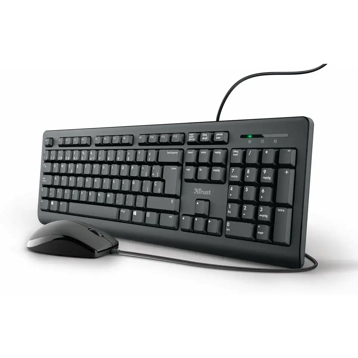 Clavier et souris sans fil trust taro espagnol qwerty_2596. DIAYTAR SENEGAL - Votre Passage vers l'Exceptionnel. Explorez notre boutique en ligne, où chaque produit est choisi avec soin pour offrir une expérience de shopping inoubliable.
