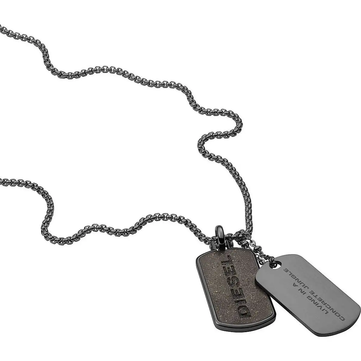 Collier homme diesel double dogtags_1364. DIAYTAR SENEGAL - Là où Chaque Produit a son Histoire. Découvrez notre gamme de produits, chacun portant en lui le récit de l'artisanat et de la passion, pour vous offrir une expérience de shopping authentique.