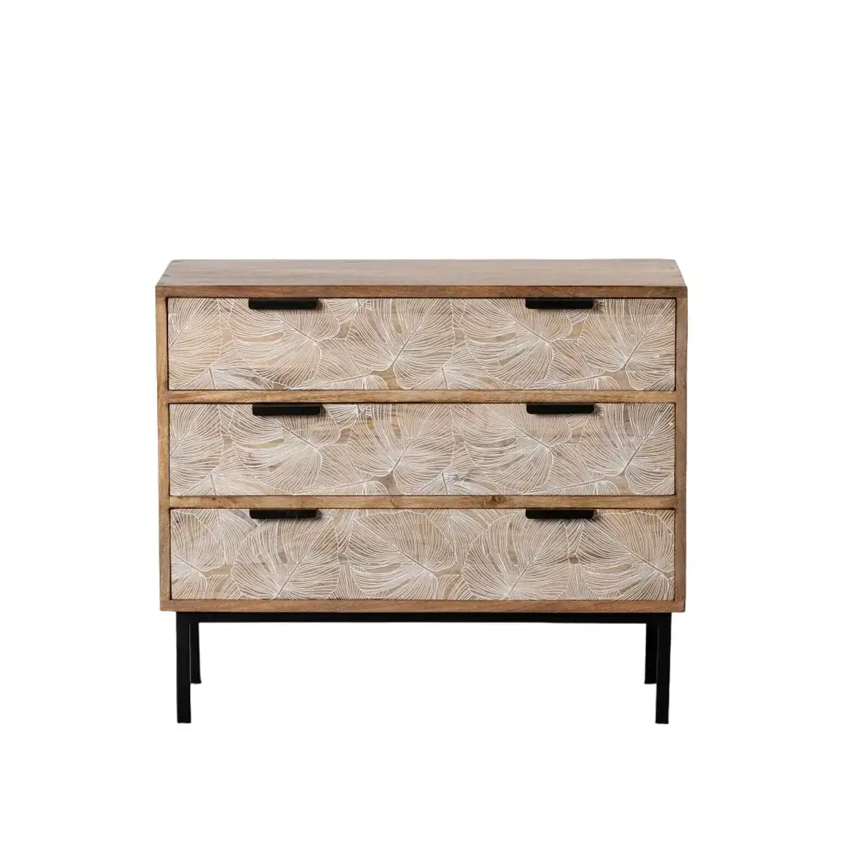 Commode 100 x 40 5 x 85 cm naturel metal bois blanc_9812. Bienvenue sur DIAYTAR SENEGAL - Où Choisir est un Voyage Sensoriel. Plongez dans notre catalogue et trouvez des produits qui éveillent vos sens et embellissent votre quotidien.