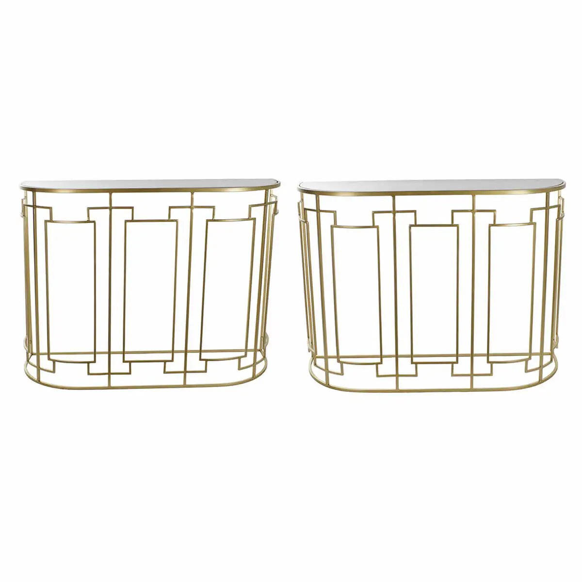 Console dkd home decor metal verre dore 2 pcs 107 x 36 x 78 5 cm _1539. DIAYTAR SENEGAL - Où Choisir est un Acte de Création. Naviguez à travers notre plateforme et choisissez des produits qui complètent votre histoire personnelle.