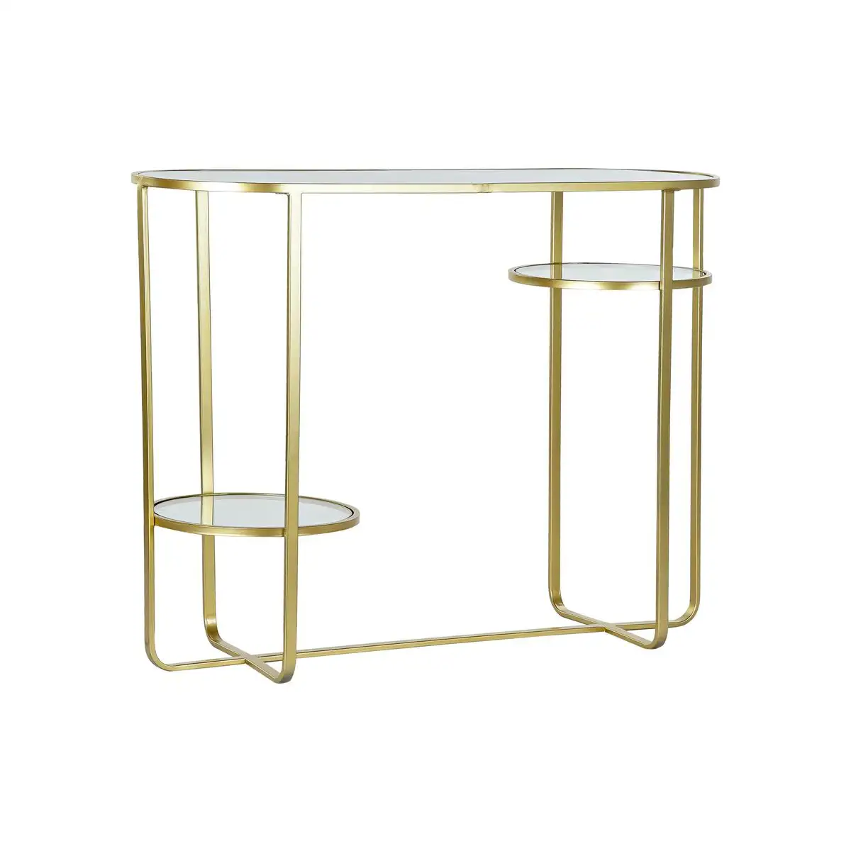 Console dkd home decor miroir verre dore metal moderne 102 x 36 x 79 cm _5406. DIAYTAR SENEGAL - L'Art de Choisir, l'Art de S'émerveiller. Explorez notre gamme de produits et laissez-vous émerveiller par des créations authentiques et des designs modernes.