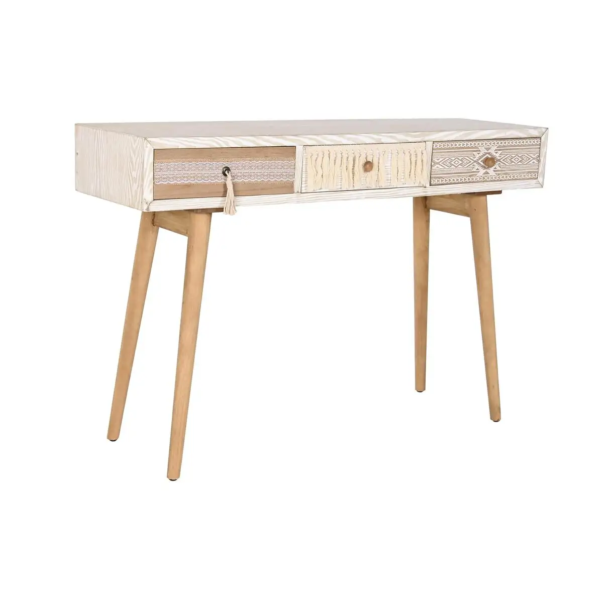 Console dkd home decor sapin naturel blanc 120 x 35 x 80 cm_7121. DIAYTAR SENEGAL - Où la Tradition Renouvelée Rencontre l'Innovation. Explorez notre gamme de produits qui fusionnent l'héritage culturel avec les besoins contemporains.