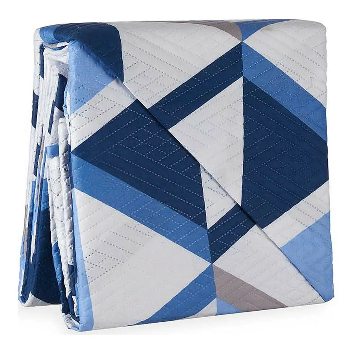 Couette reversible bleu triangle blanc 240 x 260 cm _5852. DIAYTAR SENEGAL - L'Art de Vivre l'Élégance Accessible. Parcourez notre gamme variée et choisissez des produits qui ajoutent une touche de sophistication à votre style.