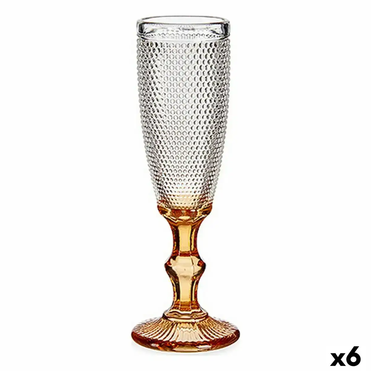 Coupe de champagne points ambre verre 180 ml 6 unites _1505. DIAYTAR SENEGAL - Votre Pass vers la Découverte. Explorez notre boutique en ligne et plongez dans un voyage à travers des produits authentiques et contemporains, tous réunis sous un même toit.