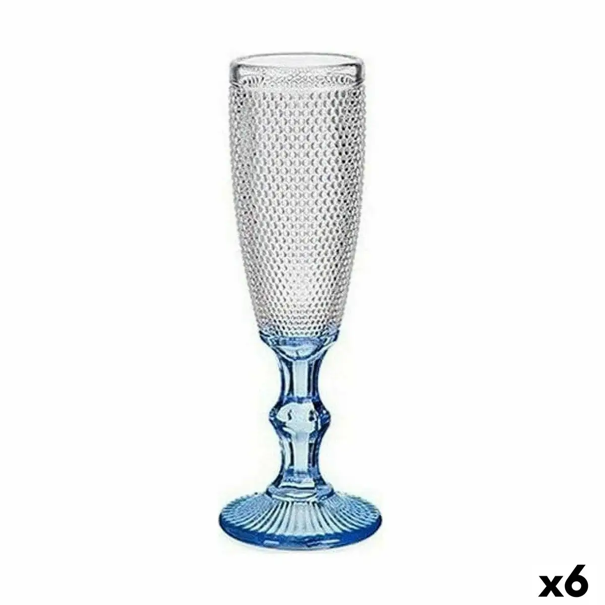 Coupe de champagne points bleu transparent verre 6 unites 180 ml _1086. Bienvenue sur DIAYTAR SENEGAL - Où le Shopping est une Affaire Personnelle. Découvrez notre sélection et choisissez des produits qui reflètent votre unicité et votre individualité.