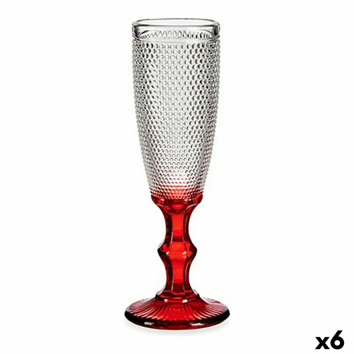 Coupe de champagne rouge transparent points verre 6 unites 180 ml _5114. DIAYTAR SENEGAL - L'Équilibre Parfait entre Tradition et Modernité. Explorez notre collection pour trouver des produits qui incarnent la culture et la contemporanéité du Sénégal.