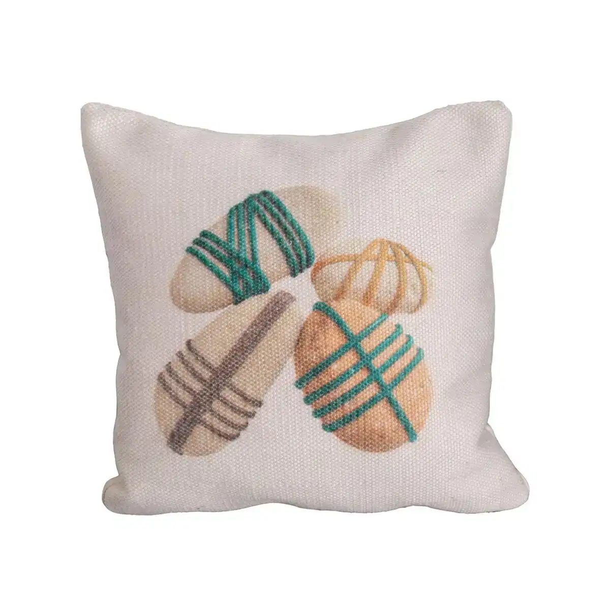Coussin boho cyan 45 x 45 cm_4003. DIAYTAR SENEGAL - Votre Oasis de Shopping en Ligne. Explorez notre boutique et découvrez des produits qui ajoutent une touche de magie à votre quotidien.