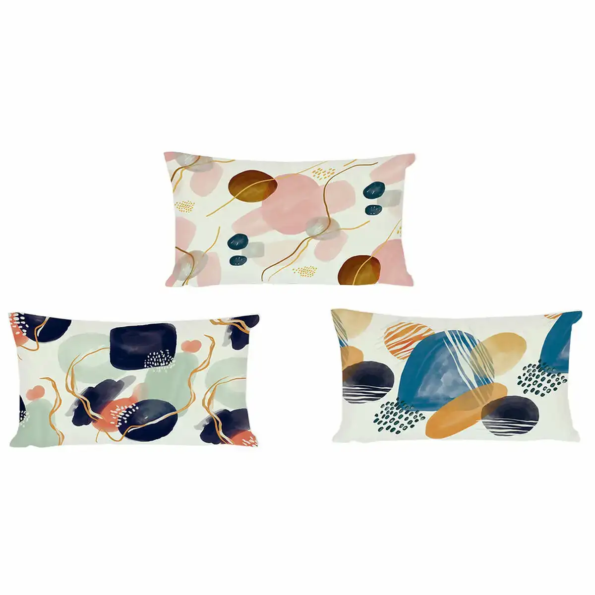 Coussin dkd home decor plastique bleu blanc multicouleur rose rectangulaire abstrait 50 x 30 x 12 cm 3 pieces _8185. DIAYTAR SENEGAL - Votre Escale Shopping incontournable. Explorez notre boutique en ligne et dénichez des trésors qui reflètent la richesse culturelle et la modernité du Sénégal.