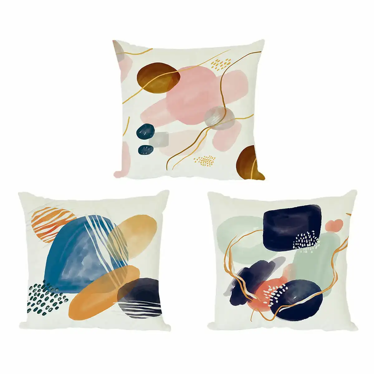 Coussin dkd home decor plastique bleu vert multicouleur rose rectangulaire carre abstrait 50 x 12 x 50 cm 3 pieces _7367. DIAYTAR SENEGAL - Où Choisir est un Acte d'Amour pour le Sénégal. Explorez notre boutique en ligne et choisissez des articles qui célèbrent la culture et l'artisanat du pays.