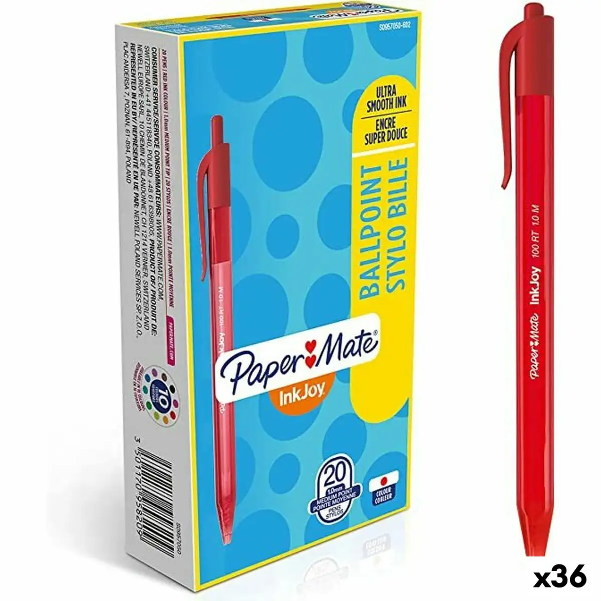 Crayon paper mate inkjoy 20 pieces rouge 1 mm 36 unites _1603. DIAYTAR SENEGAL - Votre Plaisir Shopping à Portée de Clic. Explorez notre boutique en ligne et trouvez des produits qui ajoutent une touche de bonheur à votre vie quotidienne.