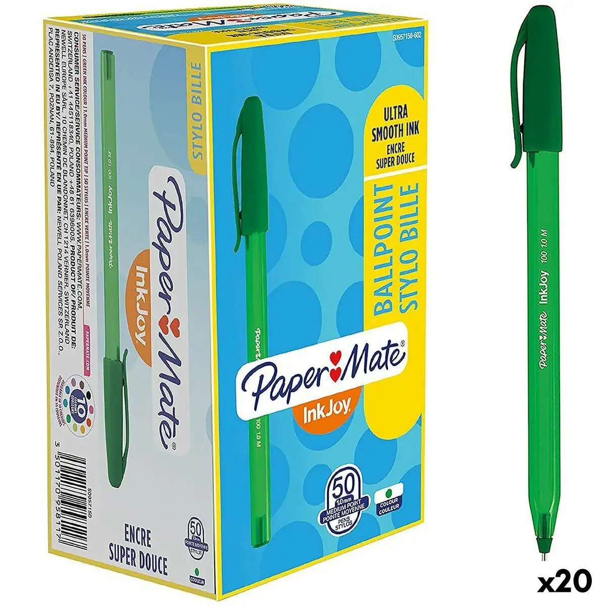 Crayon paper mate inkjoy 50 pieces vert 1 mm 20 unites _8607. DIAYTAR SENEGAL - Où la Qualité et la Diversité Fusionnent. Explorez notre boutique en ligne pour découvrir une gamme variée de produits qui incarnent l'excellence et l'authenticité.