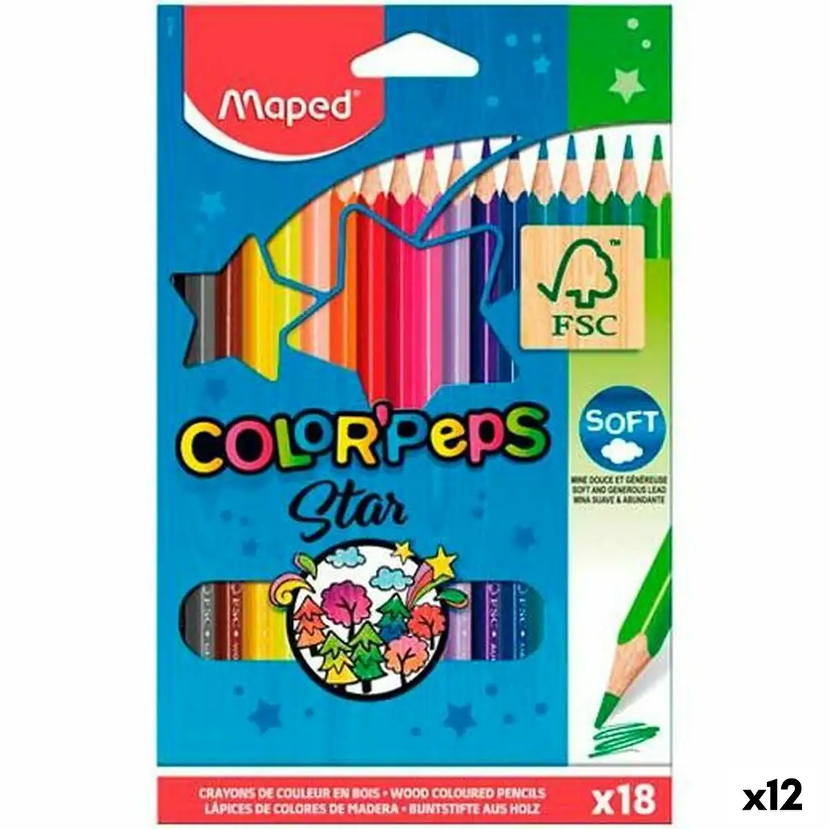 Crayons de couleur maped color peps star multicouleur 18 pieces 12 unites _1675. DIAYTAR SENEGAL - Votre Destination pour un Shopping Unique. Parcourez notre catalogue et trouvez des articles qui vous inspirent et vous édifient.
