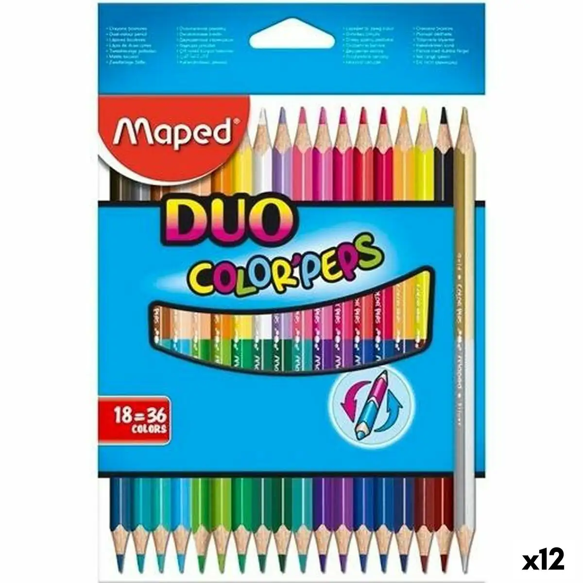 Crayons de couleur maped duo color peps multicouleur 18 pieces double pointe 12 unites _1422. DIAYTAR SENEGAL - Votre Boutique en Ligne, Votre Choix Illimité. Parcourez nos rayons et découvrez des produits qui vous inspirent, de la mode à la maison et bien plus.