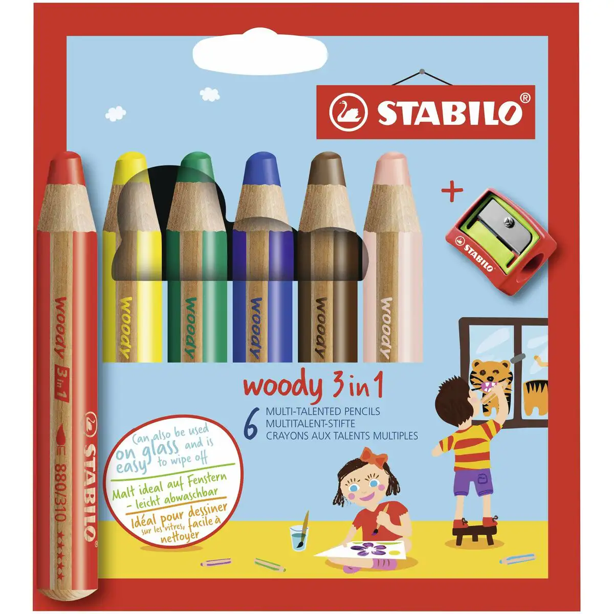 Crayons de couleur stabilo woody multicouleur 3 en 1 6 pieces_6277. DIAYTAR SENEGAL - Votre Destination Shopping d'Exception. Parcourez nos rayons virtuels et choisissez des produits qui incarnent l'excellence et la diversité.