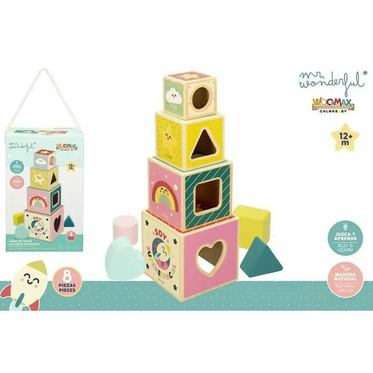 Cubes colorbaby bois_6061. DIAYTAR SENEGAL - Votre Destination de Shopping Authentique au Sénégal. Plongez dans notre boutique en ligne pour découvrir des produits qui célèbrent la riche culture et l'artisanat du pays.