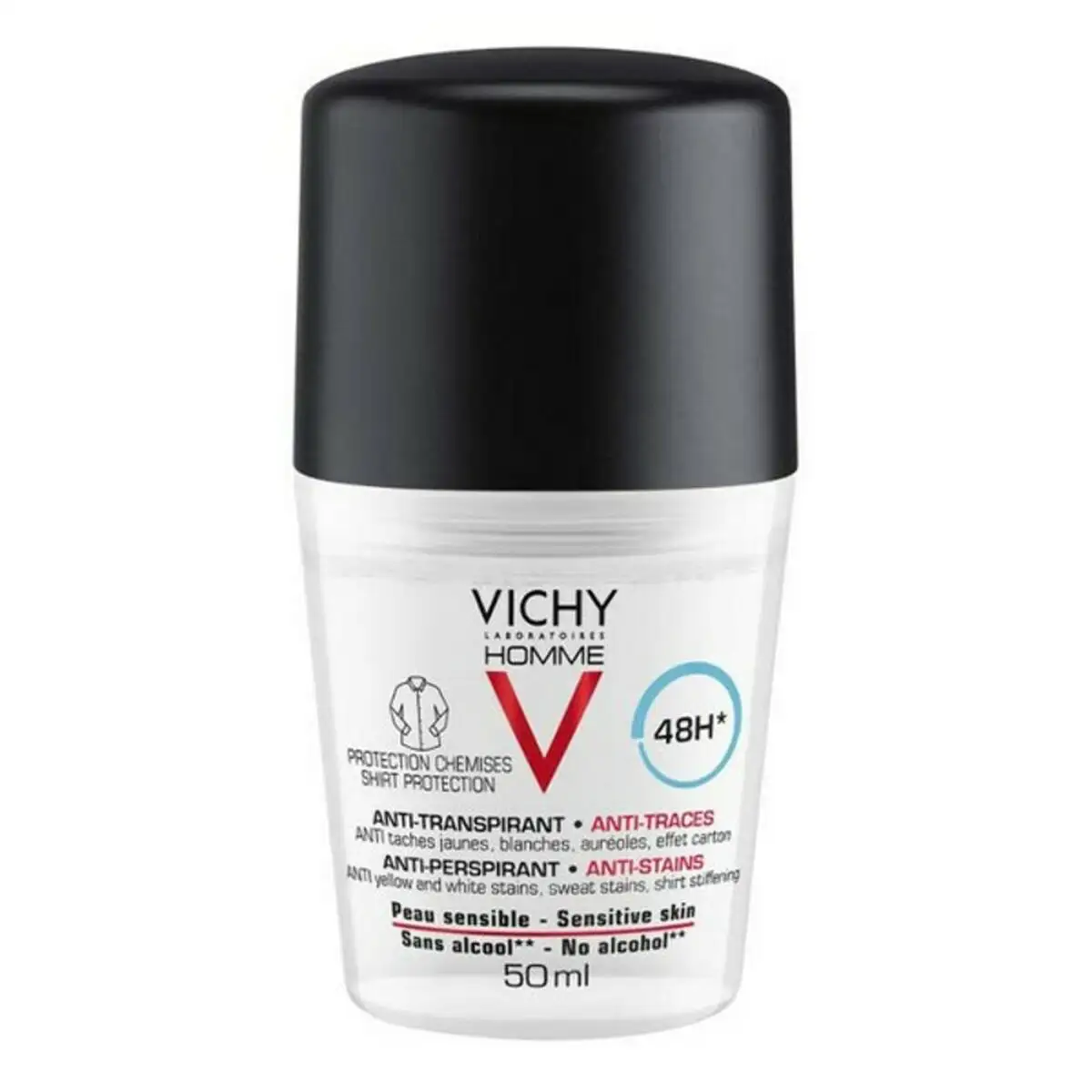 Deodorant roll on vichy homme anti transpirant 48 heures 50 ml_2185. DIAYTAR SENEGAL - Votre Passage vers le Raffinement. Plongez dans notre univers de produits exquis et choisissez des articles qui ajoutent une touche de sophistication à votre vie.