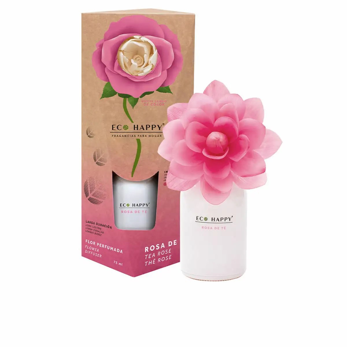 Desodorisant eco happy fleur rose de the ecologique ingredients naturels emballage durable 75 ml _2429. DIAYTAR SENEGAL - Là où le Shopping devient une Fête des Sens. Plongez dans notre univers et choisissez des produits qui éveillent votre goût pour l'esthétique et l'authenticité.