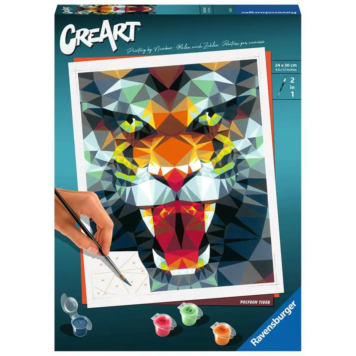 Dessins a peindre ravensburger polygon tiger 24 x 30 cm_9720. Bienvenue chez DIAYTAR SENEGAL - Où Chaque Achat est un Geste d'Amour. Découvrez notre sélection minutieuse et choisissez des articles qui témoignent de votre passion.