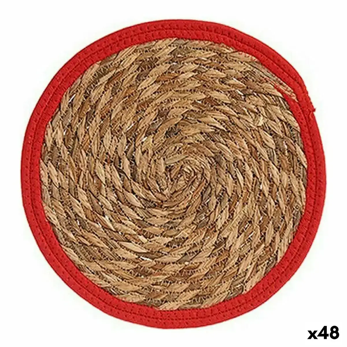 Dessous de plat naturel rouge fibre naturelle 30 x 1 x 30 cm 48 unites _7290. DIAYTAR SENEGAL - L'Univers de l'Élégance Accessible. Plongez dans notre catalogue et choisissez des produits qui allient sophistication et accessibilité pour un shopping exquis.