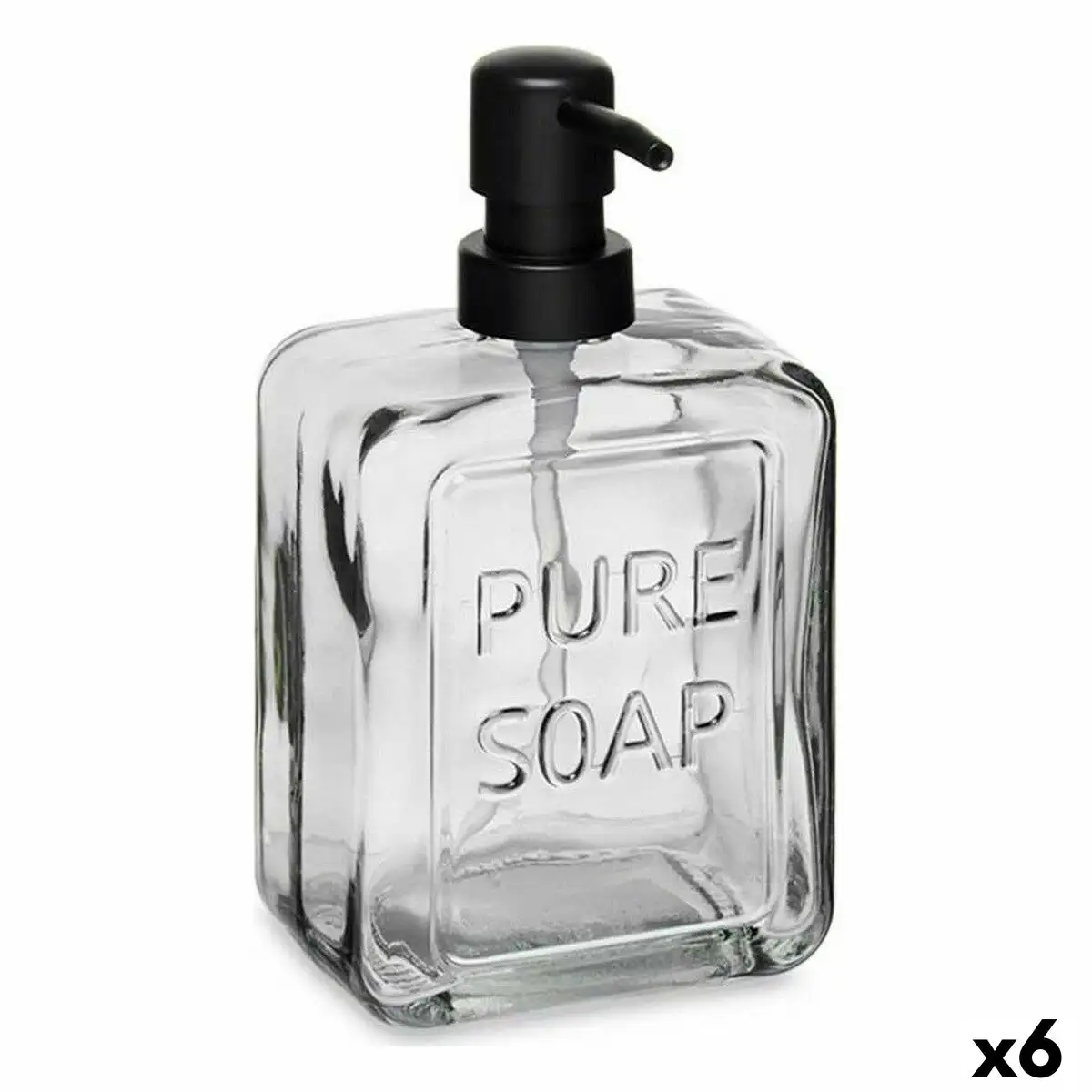 Distributeur de savon pure soap verre noir plastique 570 ml 6 unites _6785. DIAYTAR SENEGAL - Où Choisir Devient une Découverte. Explorez notre boutique en ligne et trouvez des articles qui vous surprennent et vous ravissent à chaque clic.