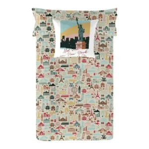 Drap cool kids postcard 180 x 270 cm_3095. DIAYTAR SENEGAL - Là où la Qualité se Marque d'une Touche Sénégalaise. Naviguez à travers notre boutique en ligne et choisissez des produits qui allient excellence et tradition.