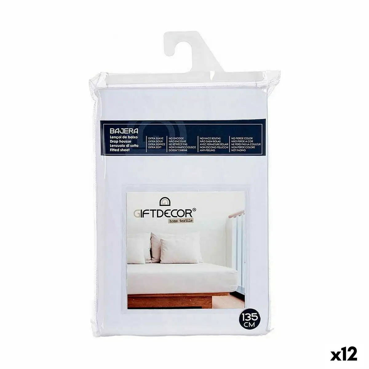 Drap housse 135 cm blanc 12 unites _3311. DIAYTAR SENEGAL - Où Choisir Devient une Découverte. Explorez notre boutique en ligne et trouvez des articles qui vous surprennent et vous ravissent à chaque clic.