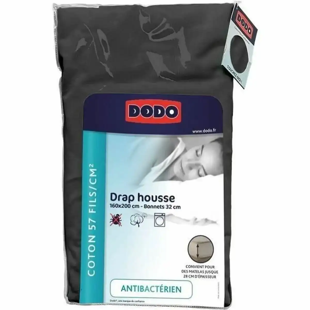 Drap housse dodo anthracite 160 x 200 cm_6030. DIAYTAR SENEGAL - Où Choisir Devient une Expression de Soi. Découvrez notre boutique en ligne et trouvez des articles qui révèlent votre personnalité et votre style.