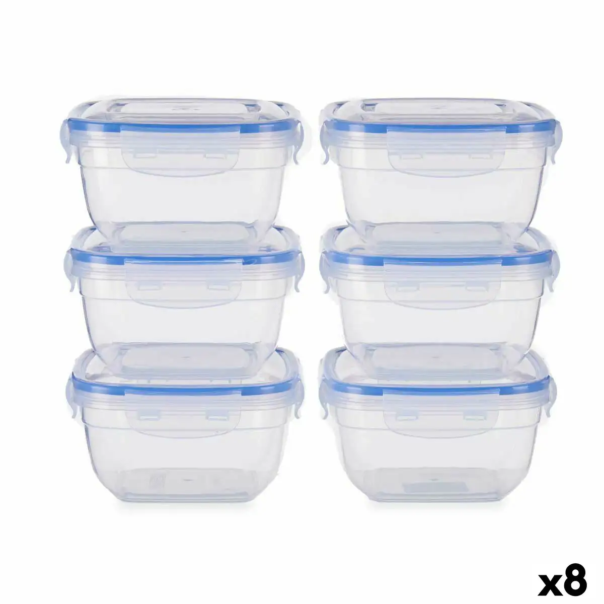 Ensemble de boites a lunch hermetique bleu transparent plastique 900 ml 14 5 x 8 5 x 14 5 cm 8 unites _2332. DIAYTAR SENEGAL - L'Art de Choisir, l'Art de Vivre. Explorez notre univers de produits soigneusement sélectionnés pour vous offrir une expérience shopping riche et gratifiante.