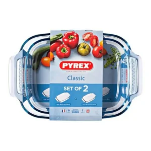 Ensemble de plats de cuisson au four pyrex classic verre borosilicate 2 pcs _1656. DIAYTAR SENEGAL - Où Choisir est une Célébration. Découvrez notre sélection de produits qui représentent la diversité et la joie du Sénégal, à chaque étape de votre vie.