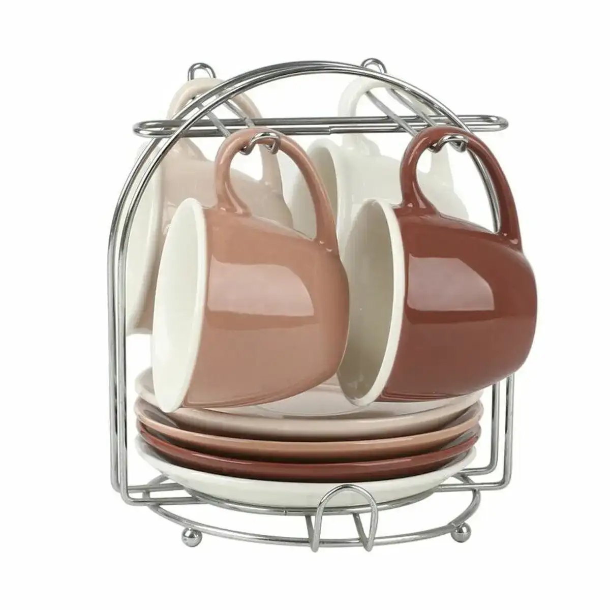Ensemble de tasses a cafe dkd home decor marron beige metal 4 pieces 90 ml_6917. DIAYTAR SENEGAL - Là où la Qualité est Non Négociable. Parcourez notre boutique en ligne pour découvrir des produits qui incarnent le raffinement et l'excellence du Sénégal.