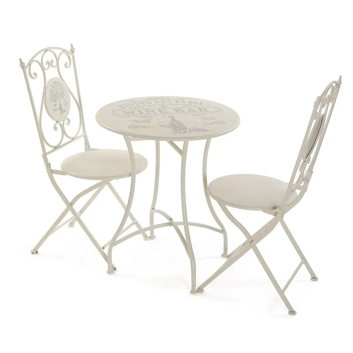 Ensemble table 2 chaises versa bistro blanc 61 x 71 x 61 cm metal_1279. DIAYTAR SENEGAL - Là où Chaque Achat a du Sens. Explorez notre gamme et choisissez des produits qui racontent une histoire, du traditionnel au contemporain.