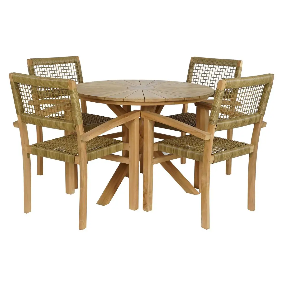 Ensemble table 4 chaises dkd home decor 100 x 100 x 75 cm teck rotin synthetique_6523. Bienvenue chez DIAYTAR SENEGAL - Là où les Désirs Prendent Vie. Explorez notre boutique en ligne et laissez-vous séduire par des articles qui font écho à vos aspirations et à votre style unique.