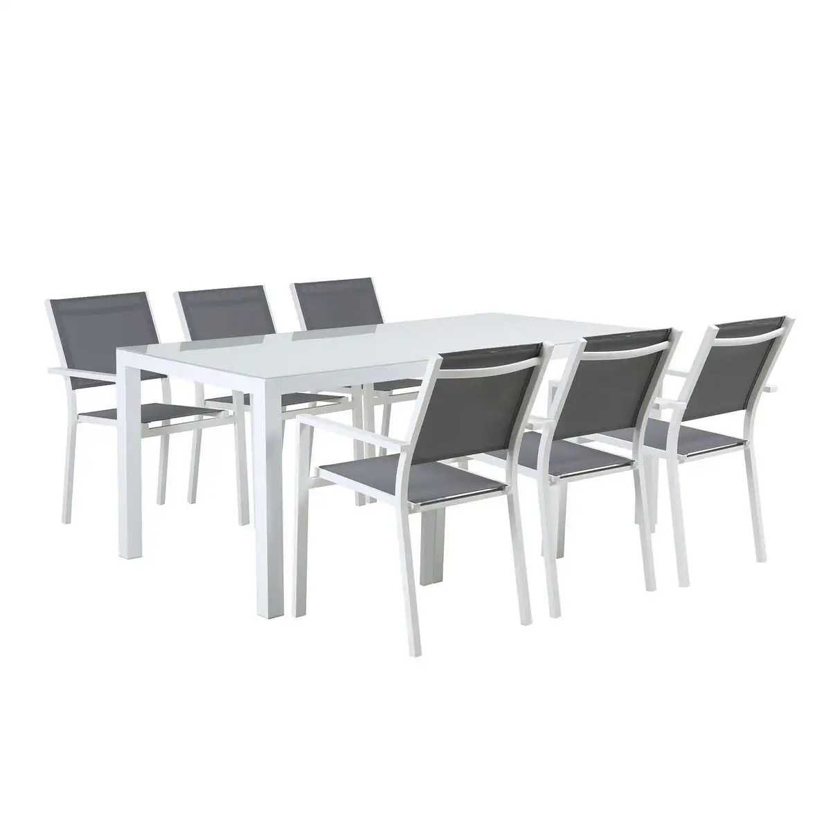 Ensemble table 6 chaises dkd home decor 180 x 90 x 75 cm aluminium_2303. DIAYTAR SENEGAL - Votre Passage vers l'Élégance Abordable. Explorez notre collection où chaque produit est choisi pour sa qualité et son accessibilité, incarnant ainsi l'essence du Sénégal.