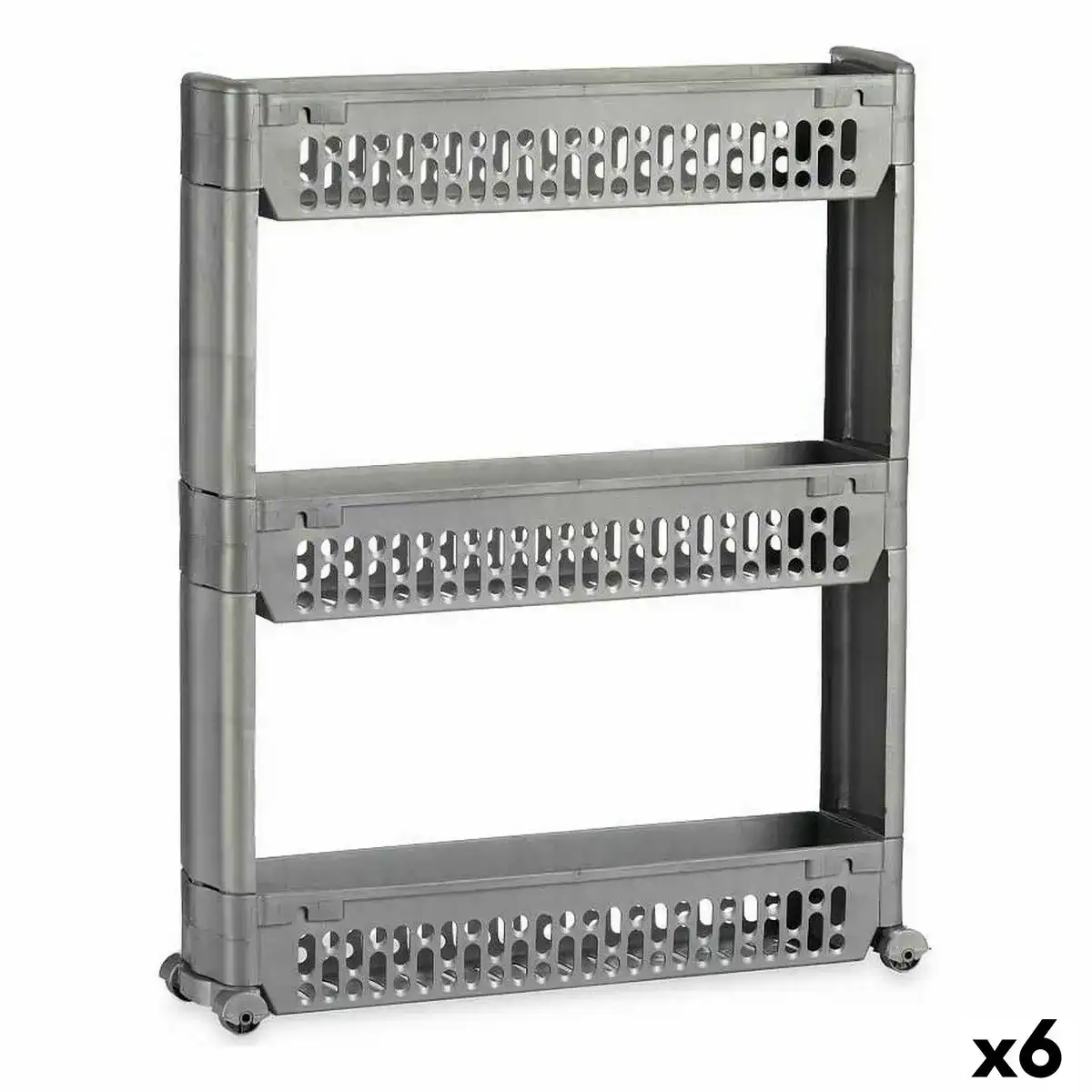 Etagere avec des roues gris plastique 54 5 x 13 x 67 cm 6 unites _7873. Entrez dans l'Univers de DIAYTAR SENEGAL - Où Chaque Produit a sa Place. Explorez nos rayons virtuels et choisissez des articles qui s'intègrent parfaitement à votre style de vie.