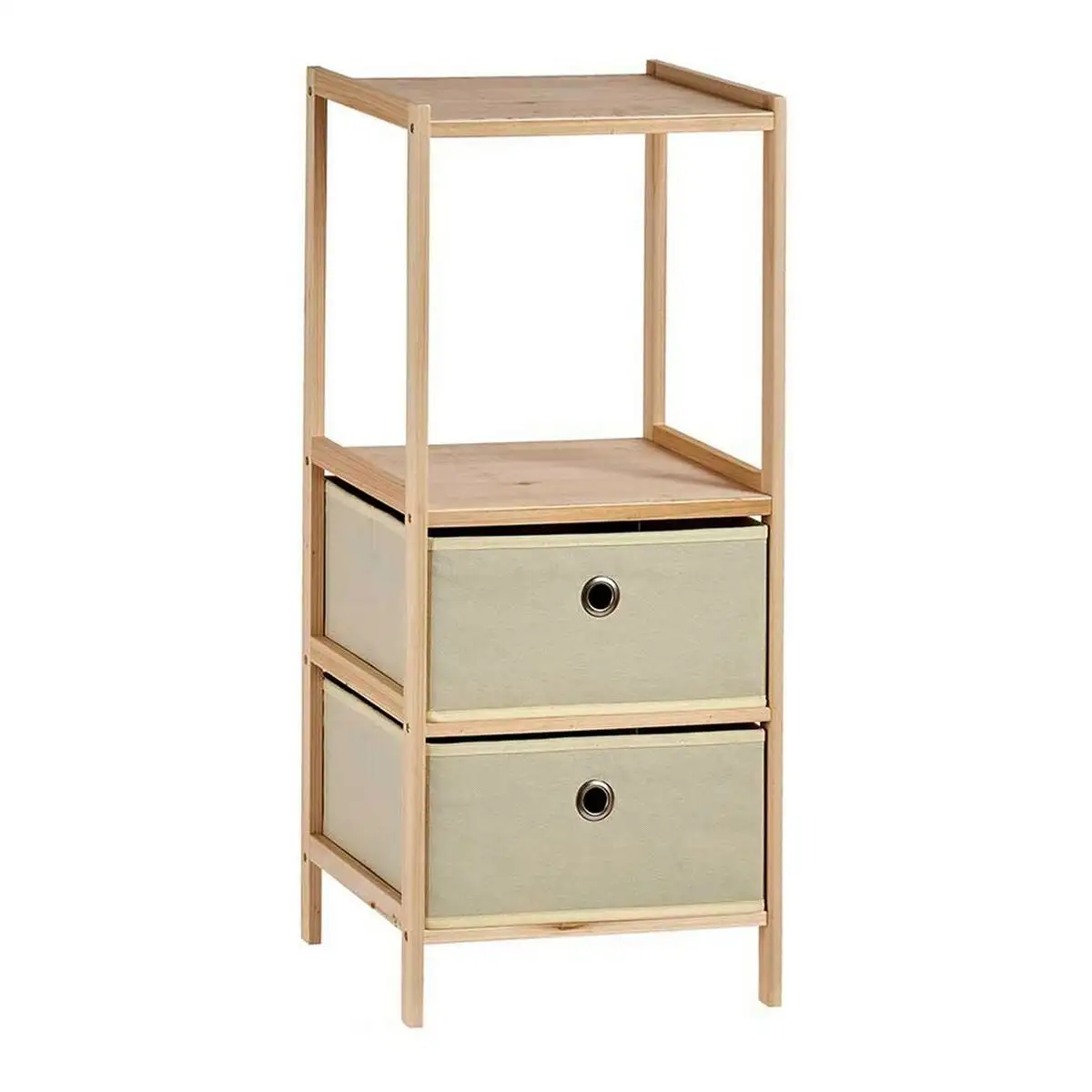 Etagere beige bois tissu 26 x 72 5 x 32 cm _2461. Entrez dans l'Univers de DIAYTAR SENEGAL - Où Choisir est un Voyage. Explorez notre gamme diversifiée et trouvez des articles qui répondent à tous vos besoins et envies.