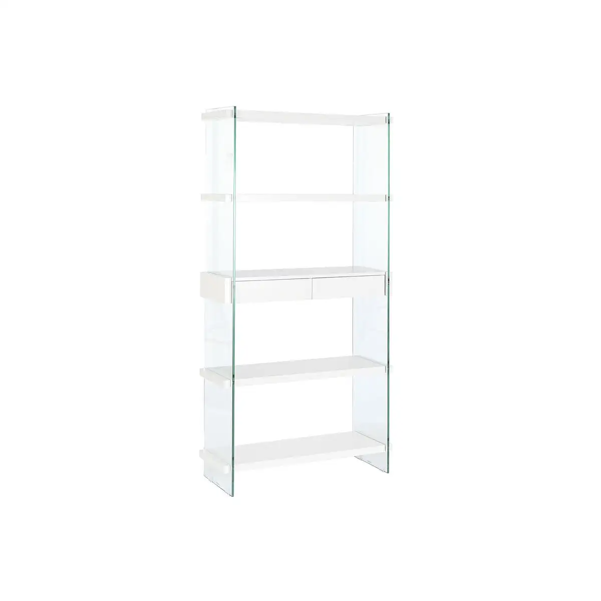 Etagere dkd home decor blanc transparent verre bois mdf 90 x 35 x 180 cm_3317. Bienvenue chez DIAYTAR SENEGAL - Où Chaque Achat Fait une Différence. Découvrez notre gamme de produits qui reflètent l'engagement envers la qualité et le respect de l'environnement.