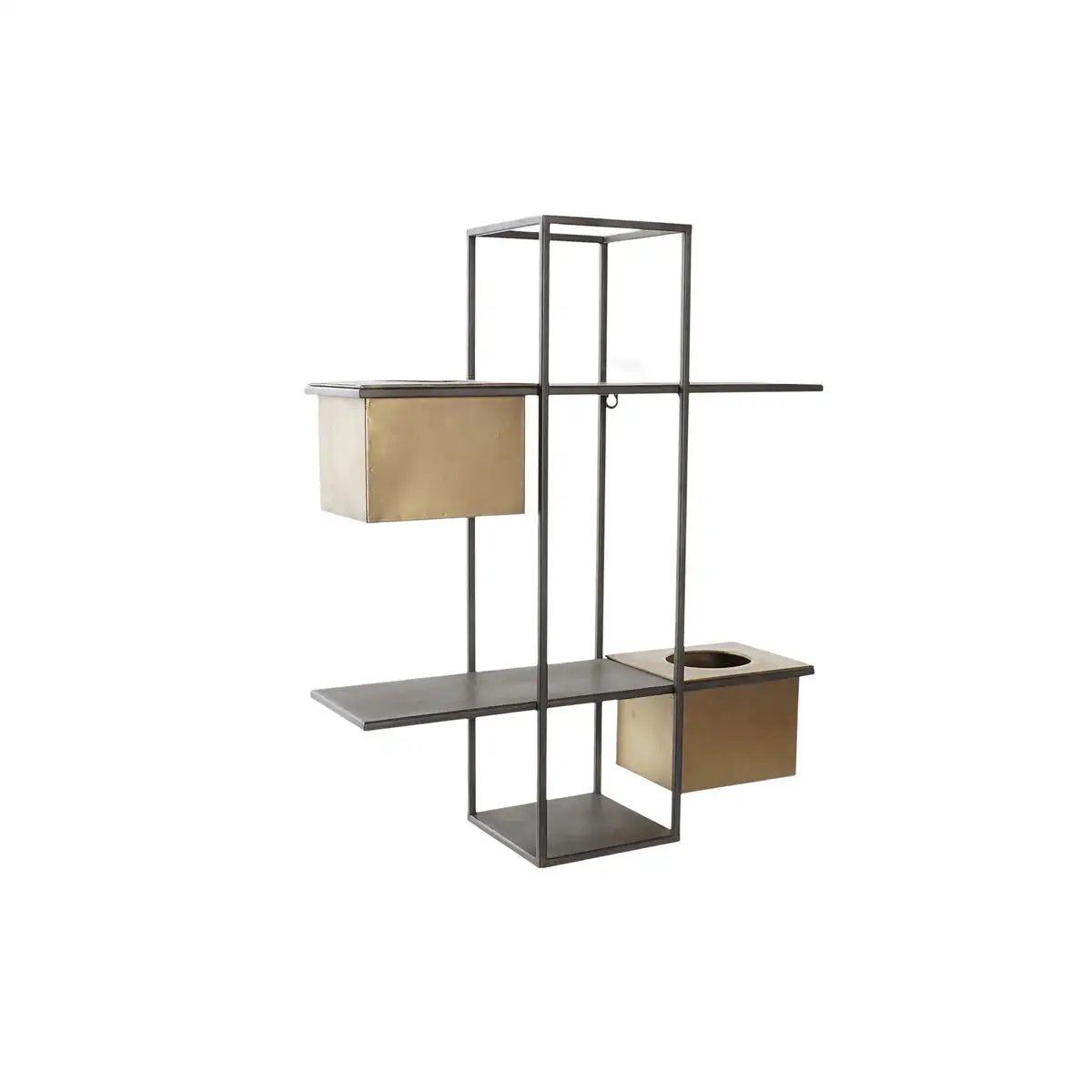 Etagere dkd home decor noir metal cuivre 2 etageres 50 x 16 x 60 cm _6289. DIAYTAR SENEGAL - L'Art de Trouver ce que Vous Aimez. Plongez dans notre assortiment varié et choisissez parmi des produits qui reflètent votre style et répondent à vos besoins.